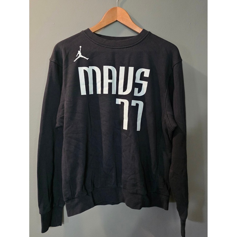 NBA Jordan Mavs 77 Luca Doncic Sweatshirt Black S Mens